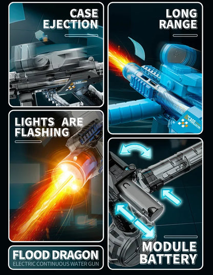Electric Water Gun with LED Light Large-capacity Long-range Shooting Water Gun Summer Outdoor Game Toy Children's Adults' Gift