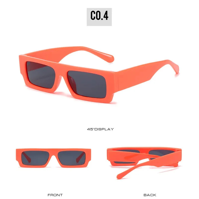 New Men Brand Shades Retro Square Sunglasses Vintage Small Rectangle Women Sun Glasses Luxury Eyeglasses Black White Eyewear
