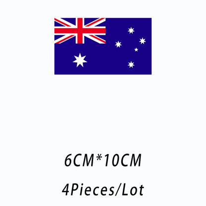 4PCS/Lot Flag For World Countries Heat Adhesive Thermal Transfers Iron On Patches For Ironing Clothing Fusible T Shirt Stickers