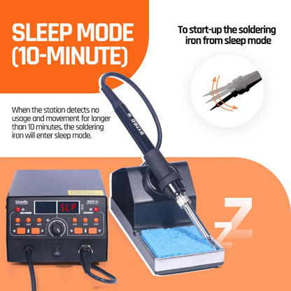 Silverflo 902D-III Rework Soldering Station 2 in 1 Hot Air  Welding Station with 3 Pre-set Channels,Sleep Mode for SMD Rework