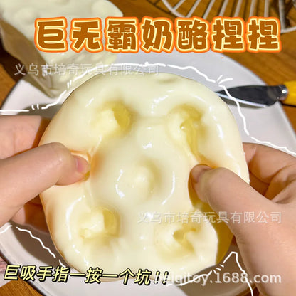 Hot Peiqi Giant Cheese Squishy Non Rebound Moldable Handmade Filled Stress Relief Sensory Fidget Toy For Adults
