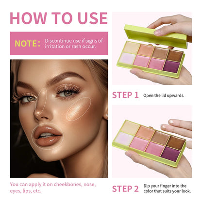 Curve Case Cream Eyebrow Cream Blush Highlighter Palette Matte Shimmer Finishes Shadow Tones Long-Lasting Cosmetics
