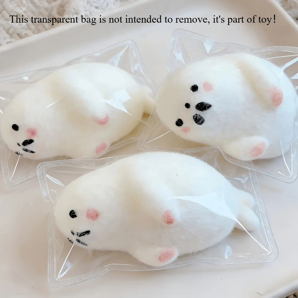 Taba Chubby Seal Squeeze Toy, Plush Seal Kneading Fun Soft Squeeze and Stress-relieving Toy, Cute Desk Decoration, Festival Gift