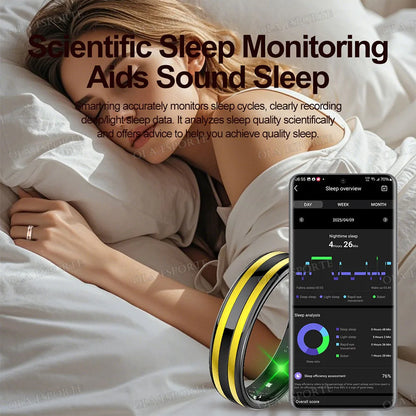 Men Women Smart Ring 5ATM Waterproof Pedometer Multi-function Ring Heart Rate Blood Pressure Monitor Health Smart Ring 2025 New