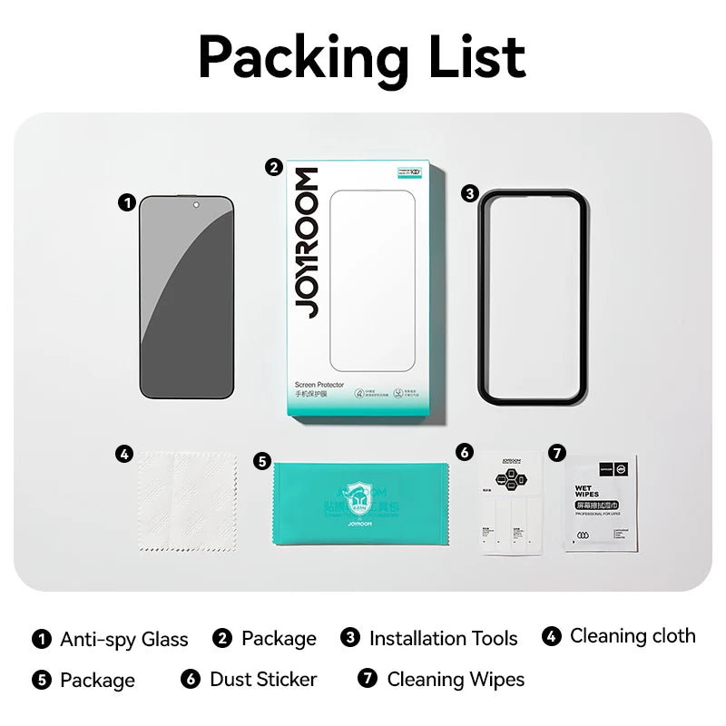 Joyroom 1/2 sztuki Do iPhone'a 17 Pro Max Szkło Antyszpiegowskie Ochronne Szkło Prywatyzujące Do iPhone'a 17 Pro 17 Air Szkło Hartowane