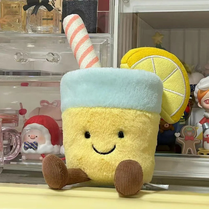 *JC Kawaii Coral Coconut Lemon Plush Toys Doll Coconut Soft Decor Guitar Plush Soothing Bedroom Companion Decor Exquisite Gifts