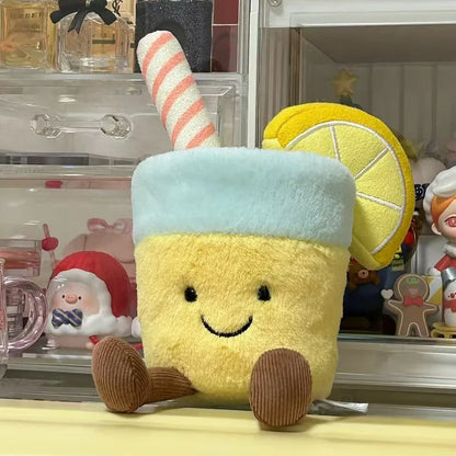 *JC Kawaii Coral Coconut Lemon Plush Toys Doll Coconut Soft Decor Guitar Plush Soothing Bedroom Companion Decor Exquisite Gifts