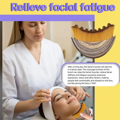 Ergonomic Contour Facial Brush Manual Lymphatic Drainage Massager Soft Bristles for Facial Cleansing And Shaping