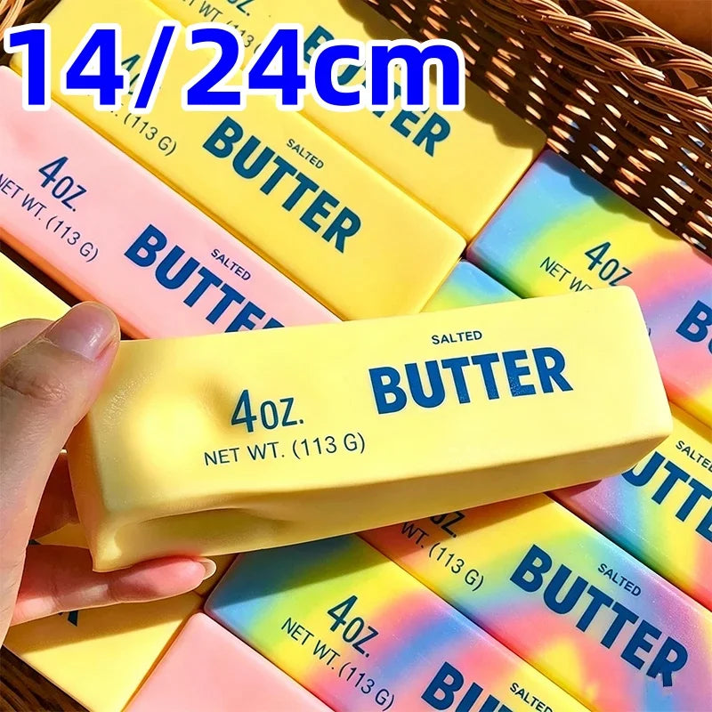 14/24cm Squishy Butter Stick Fidget Toy Sticky Butter Stick Slow Rebound Stress Ball Adults Squeeze Toy Anti-stress Sensory Toy