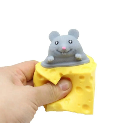 PVC Cheese Mouse Decompression toy Stress Relief Squeeze Anti Stress Toy Pop Up Funny Fidget Toys children