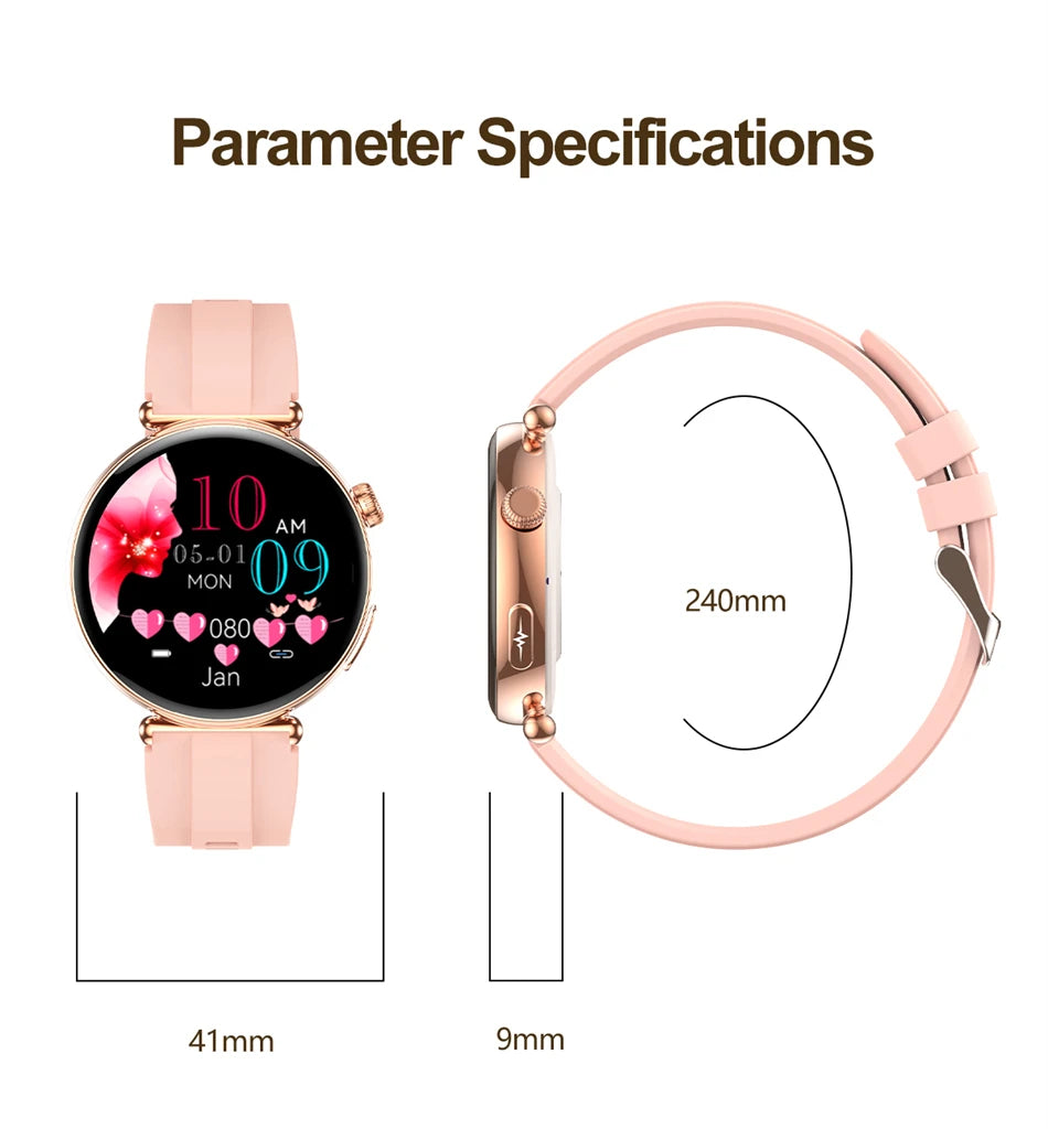 Smartwatch zdrowotny klasy pielęgniarskiej dla kobiet z ekranem AMOLED HD, wodoodpornością IP68, ciśnieniem krwi, połączeniami BT – modny zegarek dla kobiet