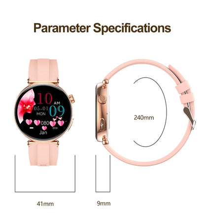 Smartwatch zdrowotny klasy pielęgniarskiej dla kobiet z ekranem AMOLED HD, wodoodpornością IP68, ciśnieniem krwi, połączeniami BT – modny zegarek dla kobiet