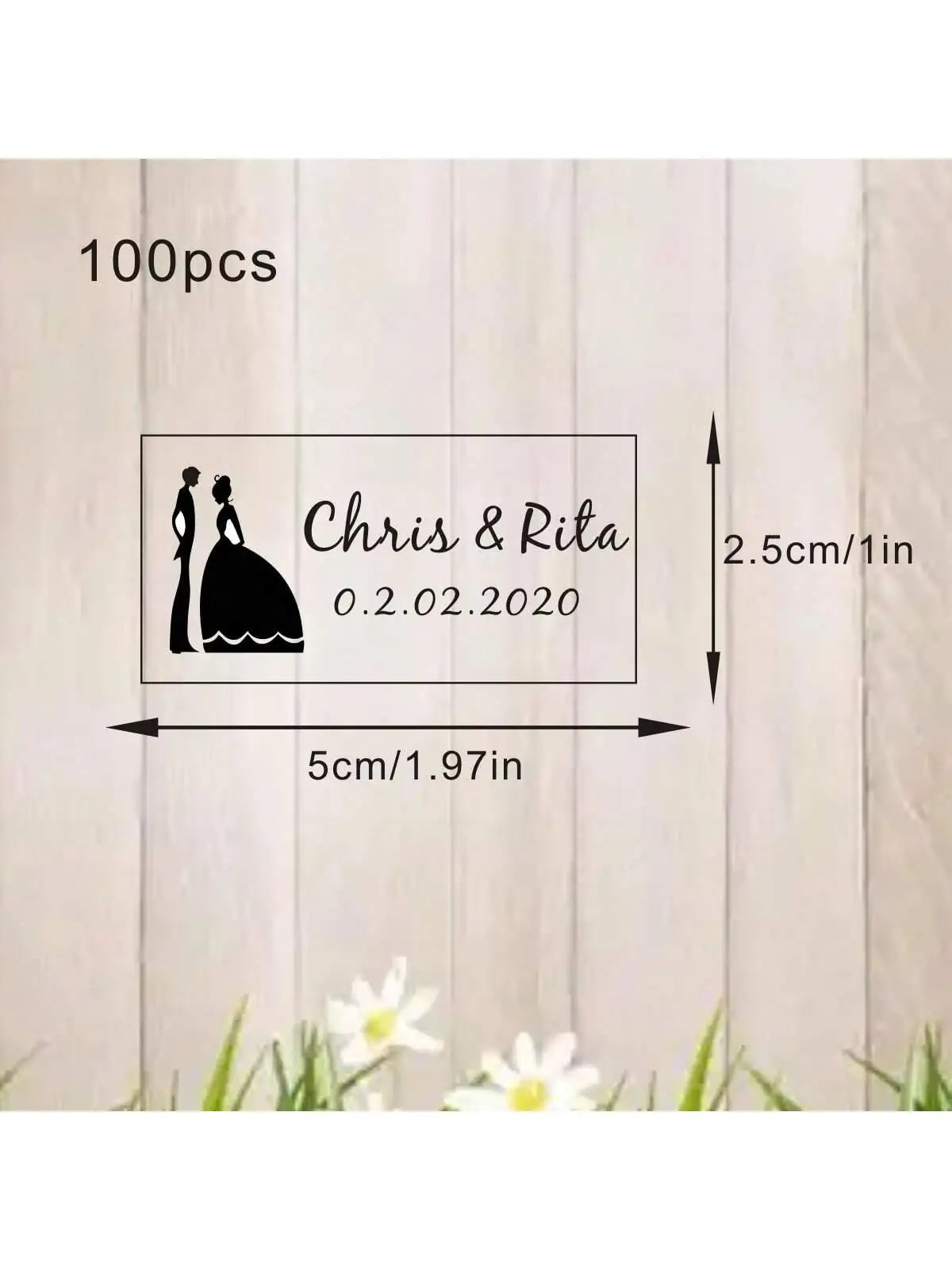100 Wedding Bubble Tags Bubble Stick Transparent Tags, Wedding Stickers, Transparent Tags, Custom Names and Dates
