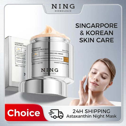 120G NING Overnight Repair Face Mask Astaxanthin Organic Antioxidant DNA Repair Niacinamide Brightening Anti-Aging Hydrating