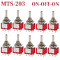 10PCS MTS-102 103 202 203 3Pins 6 Pins Mini Toggle Switch For Switching Lamp Light ON-OFF-ON /ON-ON Switch 6A 125VAC