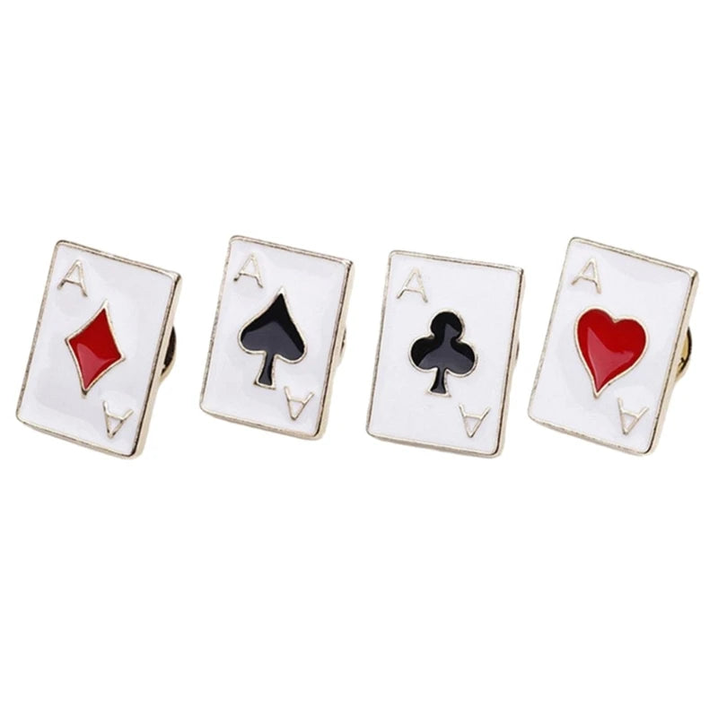 4 Pack Collar Pins Card Brooches Versatile Accessories Lapels Pin Suit Brooch Perfect Gift for Men and Women