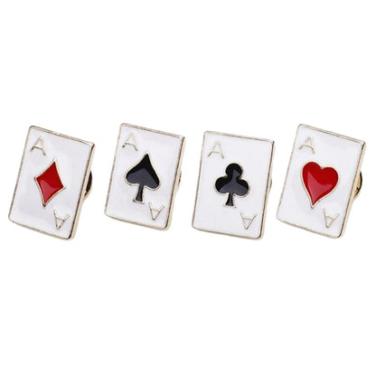4 Pack Collar Pins Card Brooches Versatile Accessories Lapels Pin Suit Brooch Perfect Gift for Men and Women