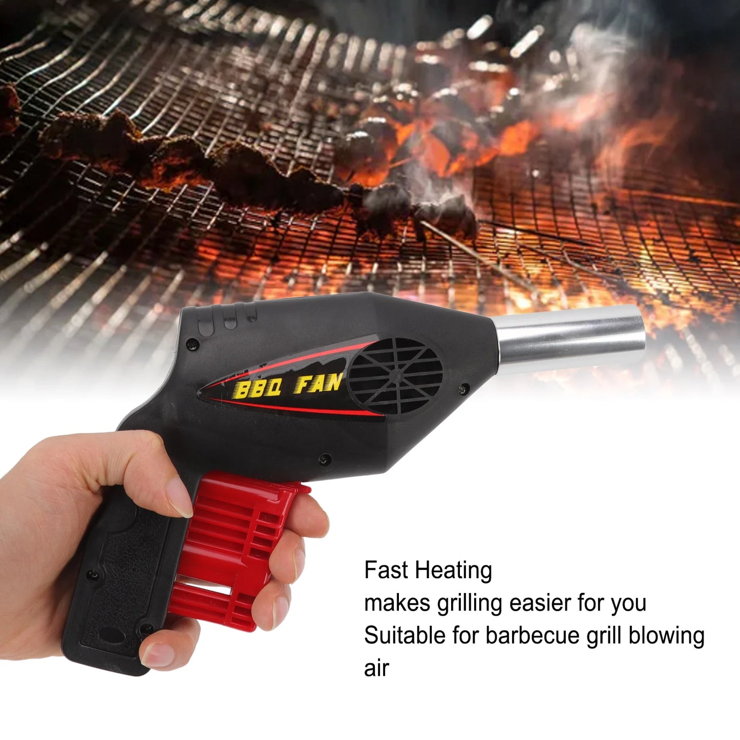 18.5X16.7X5cm BBQ Air Blower Ventilator Portable Picnic Hand Held Fan Camping Cooking Tools For Outdoor Travel Barbecue