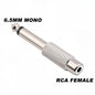 5pcs 6.35/6.5mm Male to 3.5mm Audio Stereo Mono Jack Female To Male Audio Jack Connector Adapter Converter Speaker