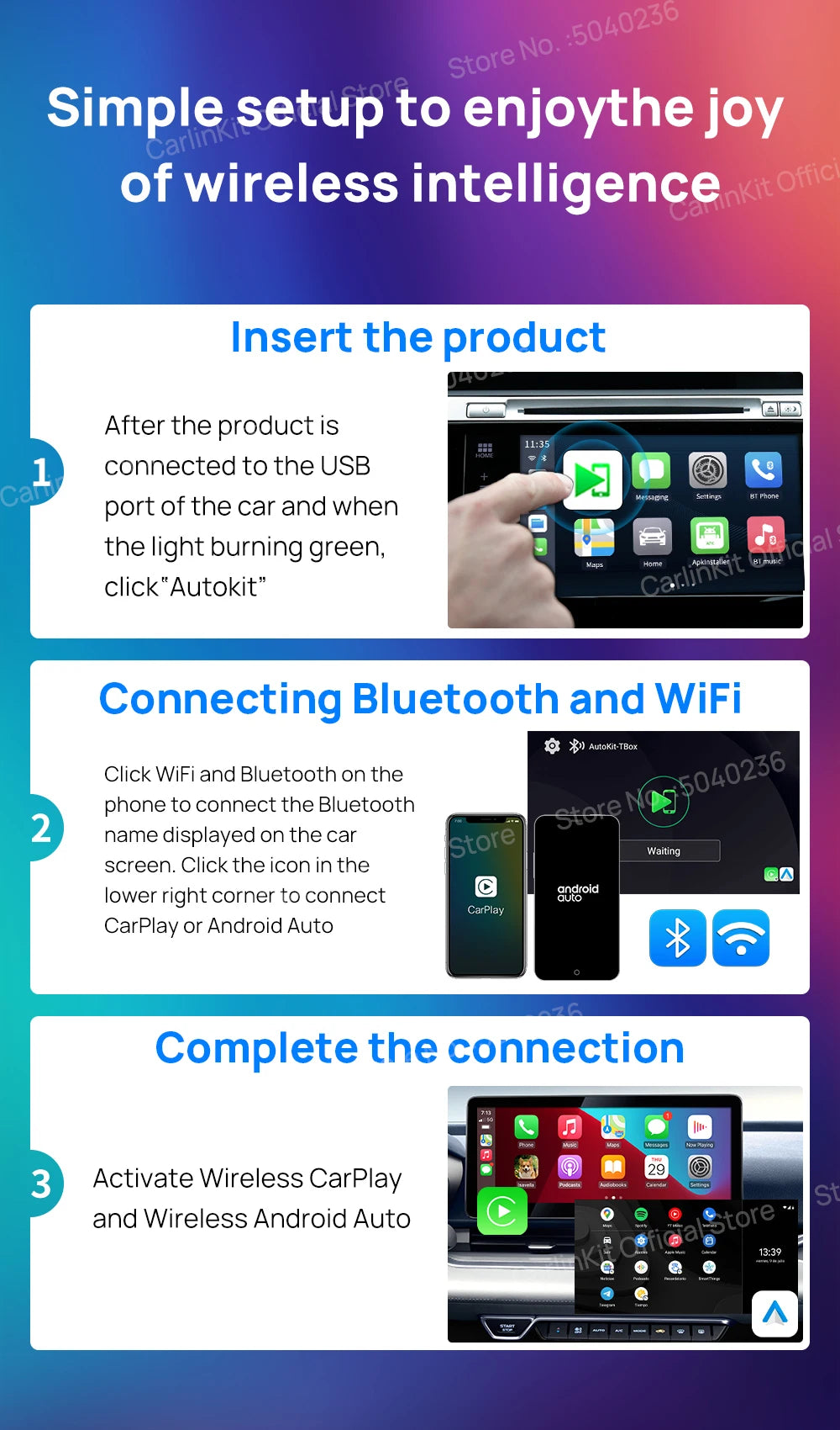 CarlinKit CarPlay Ai Box Android 13 SM6225 8 Cores 64GB 128GB Car Smart Streaming Box Wireless CarPlay Android Auto For Netflix