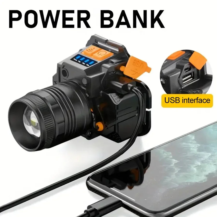 T6 LED Induction Headlamp Rechargeable Powerful Sensor LED Headlight Ultra Bright Head Flashlight For Camping Fishing Working