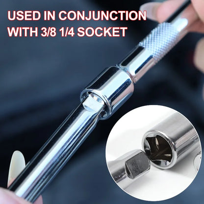 3/8 1/4 Socket Extension Rod Anti-fall Drive Ratchet Socket Extension Bar Hand Tool Long Shaft Improved Extender Adjustment Tool