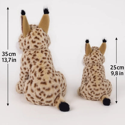 Realistic Lynx Bobcat Stuffed Animal Plush Toy 13.7in Ultra-Soft Lifelike Wild Cat Figure Kids Gift Home Decor Collectible