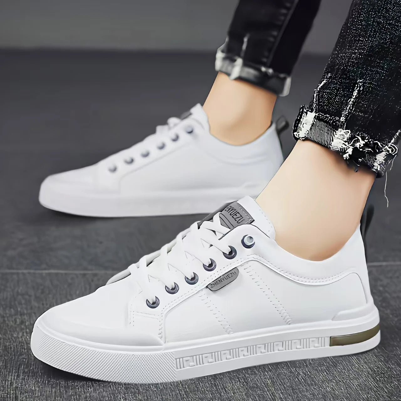 Four-Season Men's Dress Shoes, Comfortable and Breathable, with Convenient Elastic Band Design, Stylish and Versatile