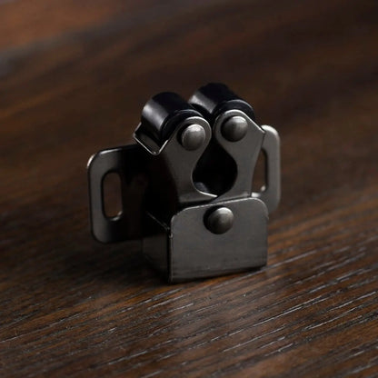 Furniture Door Stoppers Antique Copper Color Cupboard Cabinet Door Roller Latch Twin Double Catches with Striker and Free Screws