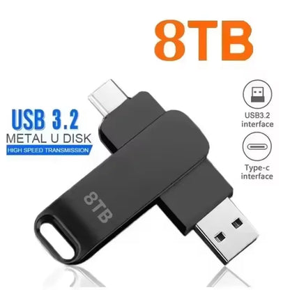 Lenovo 16TB USB 3.2 Flash Drives High Speed Transfer Metal Pendrive Memory Card Pendrive Flash Disk Memoria Waterproof Stick