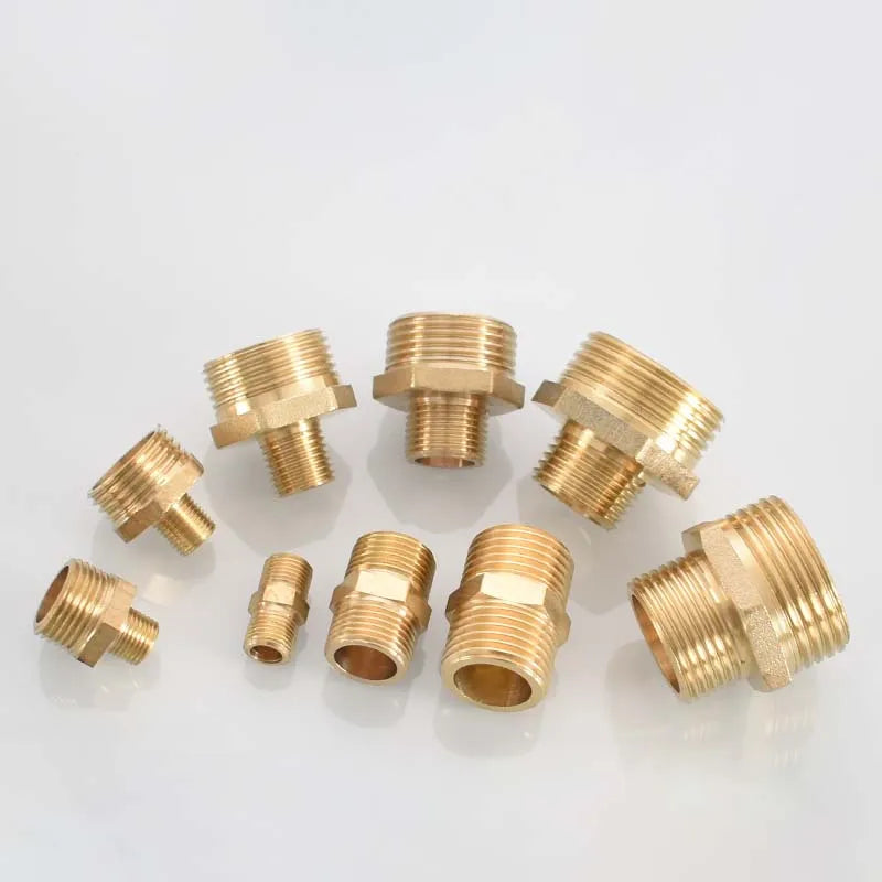 Brass Pipe Hex Nipple Fitting Quick Adapter 1/8" 1/4" 3/8" 1/2" 3/4" 1" 1-1/4"BSP Male Thread Water, oil and gas Connector
