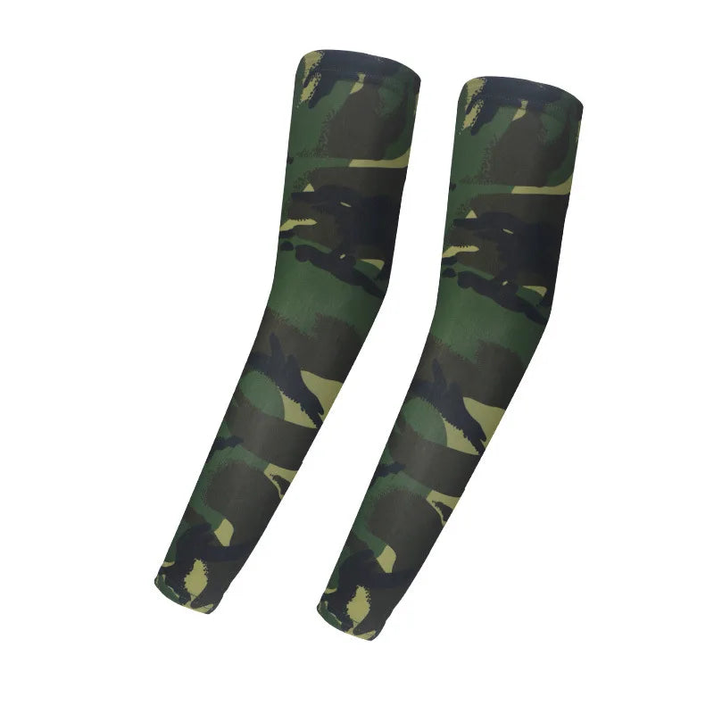 Cooling Arm Sleeves Tactical Camo Sun Protection Breathable Ice Silk UV Guard