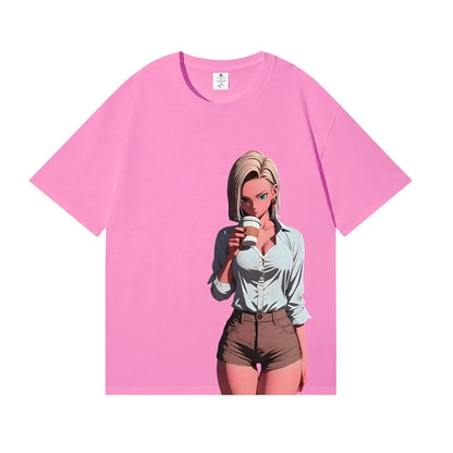 Dragon Ball Android 18 Japanese Style Classic Tee High-quality Streetwear Men's Clothing Women Clothing 2026 Summer New T Shirt