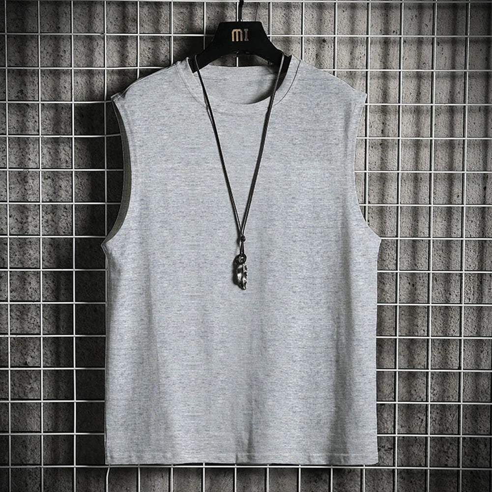 Men's Vest Sleeveless Muscle Tee Solid Blank Tank Breathable Comfortable T Shirt Hot Summer Gym Top