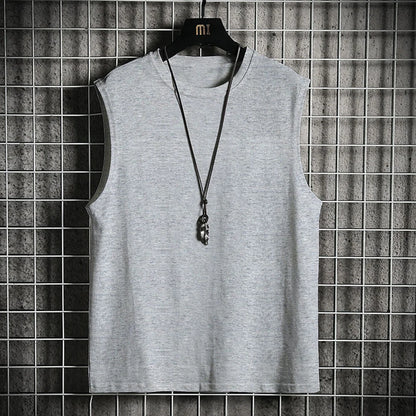 Men's Vest Sleeveless Muscle Tee Solid Blank Tank Breathable Comfortable T Shirt Hot Summer Gym Top