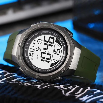 MAYZHISU Men's Sports Watch Waterproof LED Digital Wristwatches Stopwatch Alarm Clock Luminous Sport Watches for Man Teens
