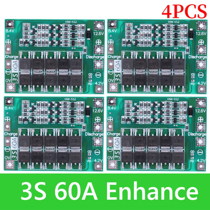 BMS 3S/4S 5A 10A 20A 25A 40A 60A Płytka zabezpieczająca ładowarkę do akumulatorów litowo-jonowych 18650 do wiertarki 12 V z funkcją wzmocnienia/balansu