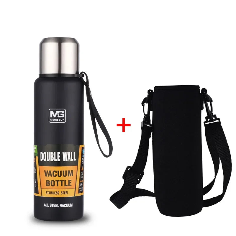 304 Stainless Steel Thermos Bottle Large Capacity Vacuum Flask Insulated Tumbler with Rope for Tea Drinks Cold and Hot  Water