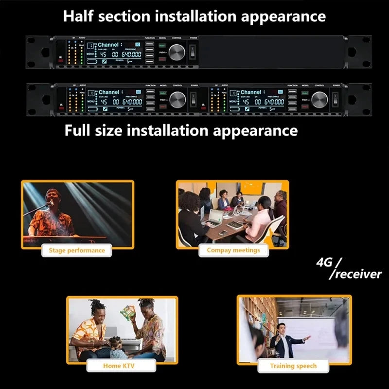 A.CHENG AD4G K9 Professional Wireless Microphone UH Long-Distance Reception, Excellent Performance and Excellent Quality