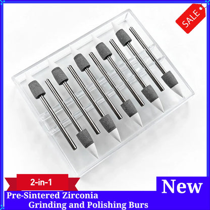 Dental Lab 2-in-1 Grinding Polishing Hand Tool for Pre-Sintered Zirconia Green State Zirconia Restoration Finishing Rotary Tool