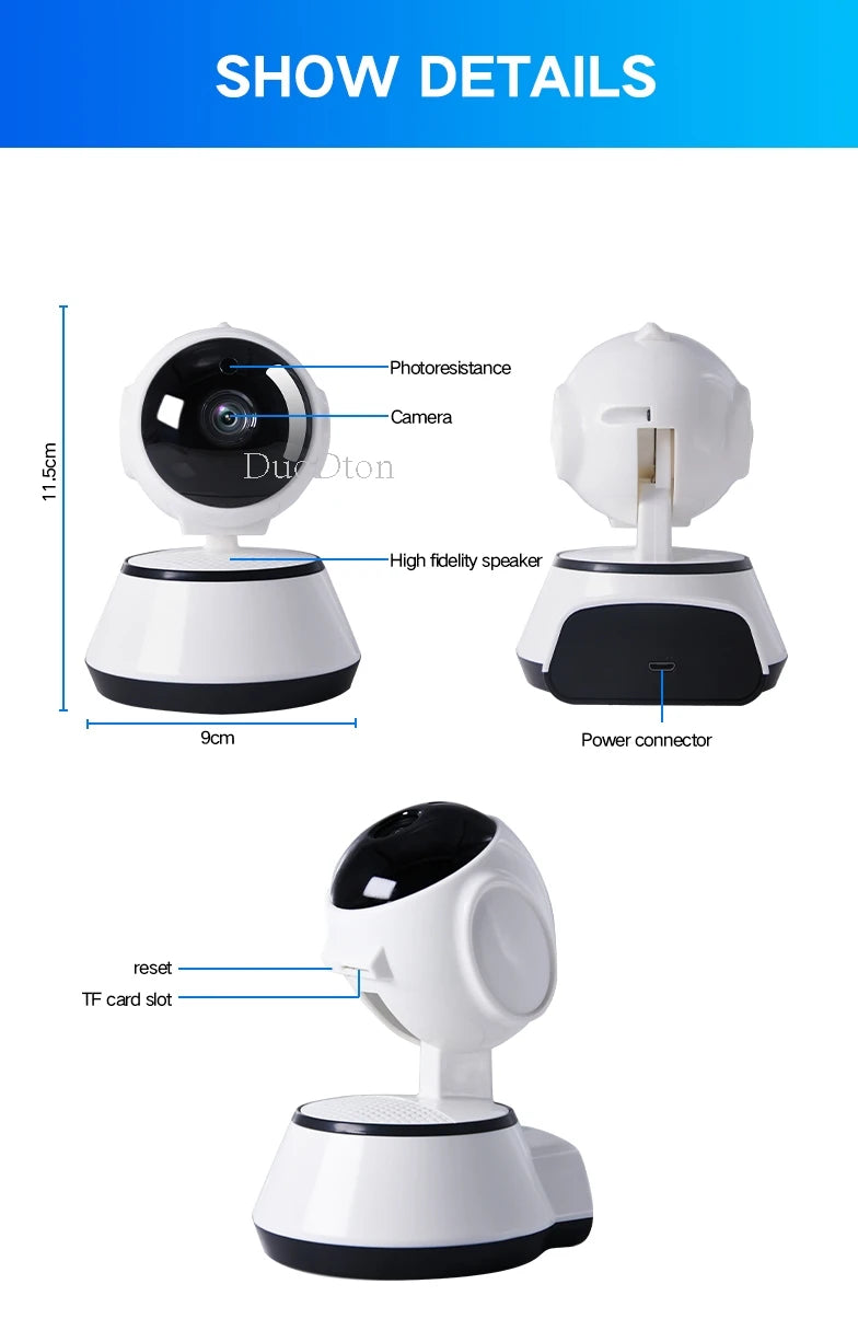 3MP WiFi Camera Home PTZ IP Camera Color Night Audio Wireless Surveillance Camera Auto Home Tracking Security CCTV Camera
