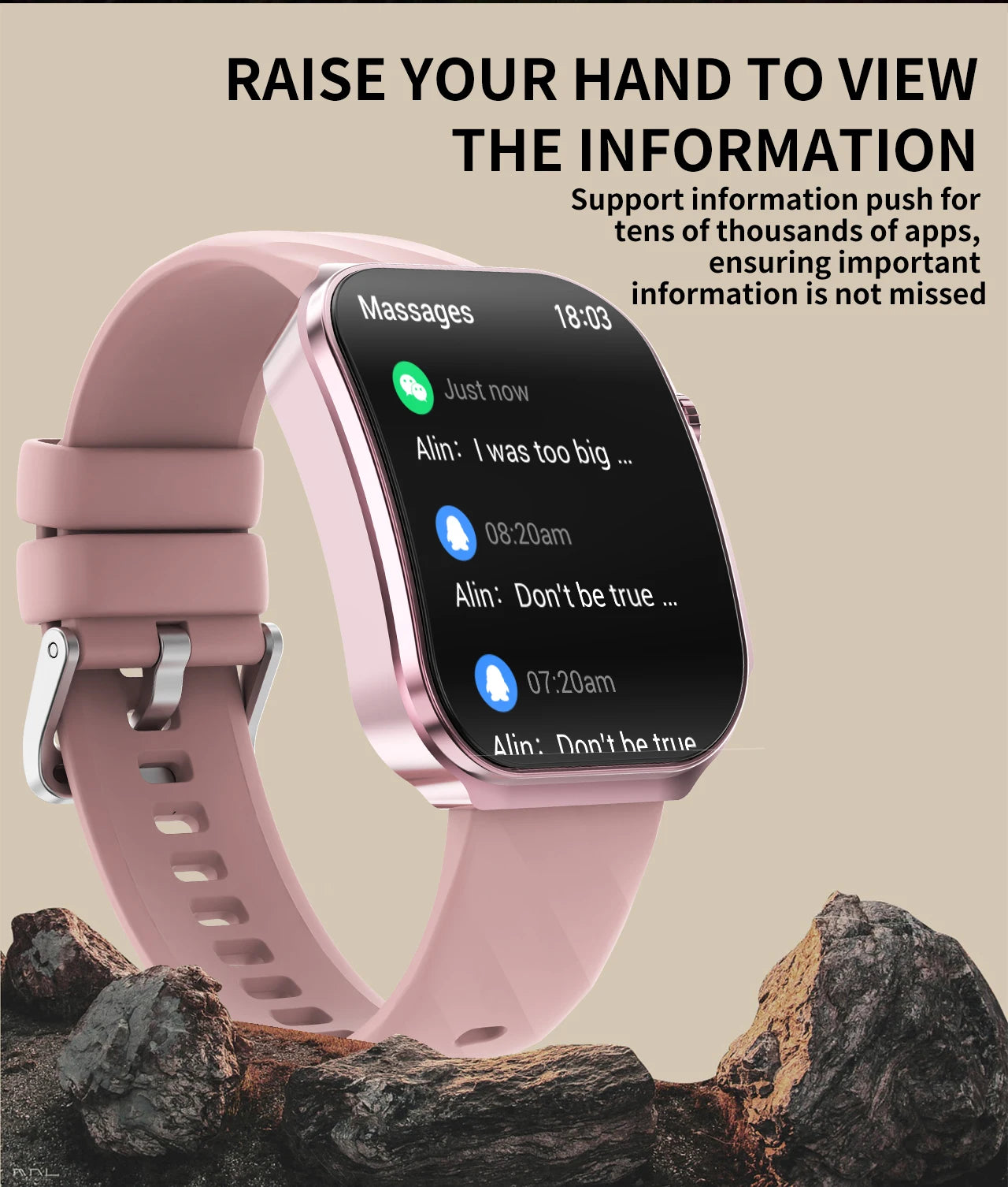 LIGE Nowy smartwatch z zakrzywionym ekranem 3D o przekątnej 2,2 cala z podświetleniem LED, termometrem, monitorem zdrowia, połączeniami BT i funkcjami sportowo-fitnessowymi