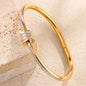 5pcs/Set Minimalist Elegant Luxury Sparkling Bangle Bracelets High-End Titanium Steel Bracelets For Women
