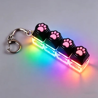 Cat Claw/Gyro Button Decompression Toy Mechanical Keyboard Shaft Tester Luminous Keyboard Keychain for Pressure Release