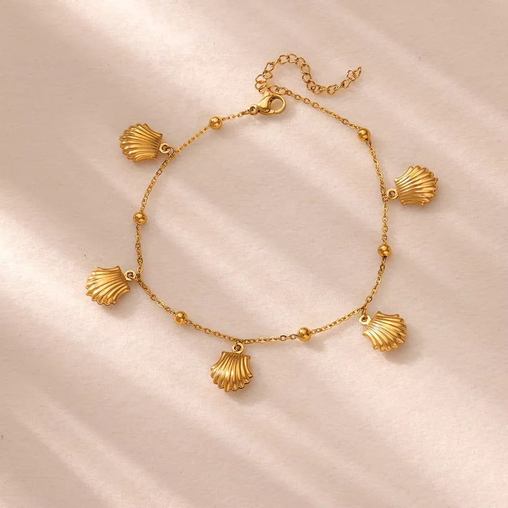 Stainless Steel Imitation Pearl Anklets for Women Gold Color Chain Ankle Bracelet Anklet Summer Beach Jewelry Accessories Gift