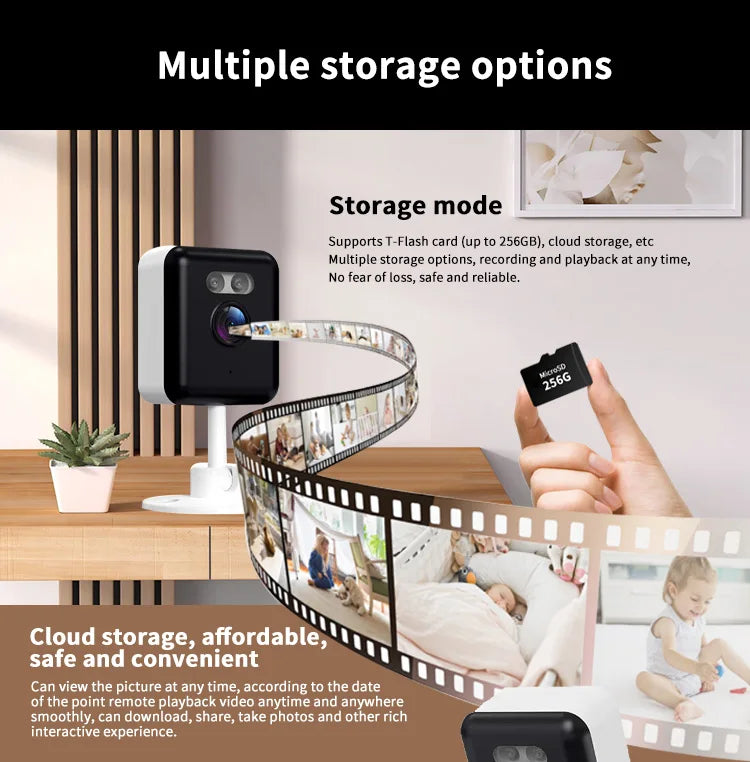 5MP Mini Cube Camera 2.4G Wifi Indoor Security IP Cam with Two Way Audio 2K Human Detection Smart Home Baby Monitor Tuya