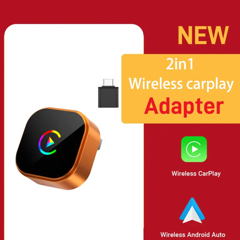 2in1 Wireless Carplay Adapter For iPhone android auto apple Wireless Carplay Mini USB Ai Box Carplay For Toyota Volvo Hyundai