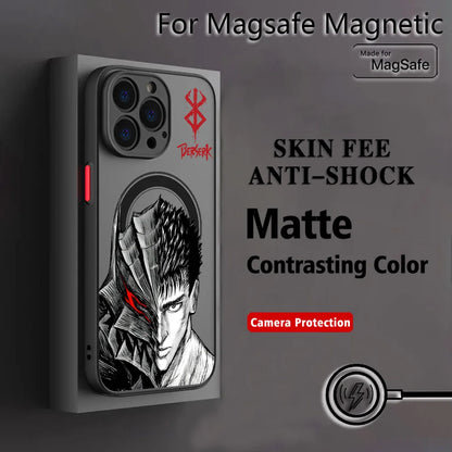 Hot Anime B-BerserkS Cool Phone Case for iPhone 17 16 15 14 13 12 11 Pro Max Mini XR XS X 7 8 Plus Matte Magnetic Back Cover