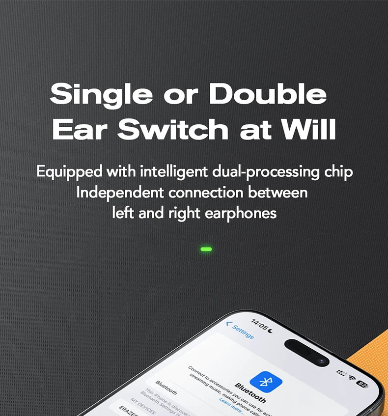 【Słuchawki douszne z tłumaczem AI】HTC NE25 Słuchawki Bluetooth z ekranem dotykowym LCD Sportowe bezprzewodowe słuchawki długie życie z mikrofonem HD