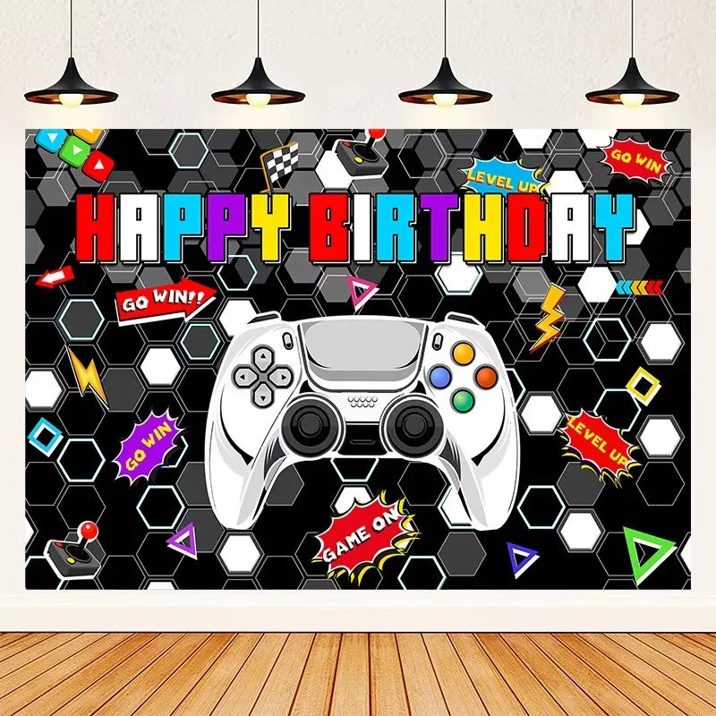 New Game Theme Birthday Party Supplies Decoration Paper Plates Cup Napkin Tablecloth Banner For Baby Shower Decor Supplies Gifts